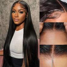Straight Bye Bye Knots Wig Glueless Wigs Human Hair 200% Density Pre Plucked Pre Cut 6x4 HD Lace Closure Wigs Human Hair Straight Lace Front Wigs Human Hair For Women - 黑色 - 查看 3