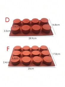 1pc/2pcs/3pcs Round Cylinder Pastry Mold, Chocolate Cookie Mold For Sandwich Cookies Muffin Cupcake Brownie Cake Pudding 6 Cavity Baking Tools