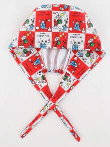 1 pezzo Cappello da infermiera in poliestere stampato, berretto da lavoro per costume e rappresentazione, regolabile e traspirante, adatto per medici pediatrici, adatto per Ognissanti e Natale, unisex