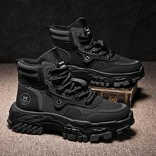 Men's Shoes 2025 Fall New Casual All-Match Boots Fashion Wear-Resistant Shoes Men's Breathable Work Shoes - 黑色 - 查看 6