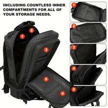 35L Military Black Tactical Backpack Rucksack Camping Hiking Bag Outdoor Travel