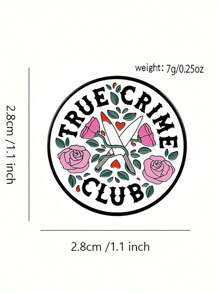 1 件真实犯罪俱乐部设计印花别针定制新款时尚胸针配饰女士万圣节礼物情人节连衣裙配饰衣服别针包饰背包学校办公室配饰衬衫夹克珠宝衣服别针有趣可爱教师礼物圣诞节 - XZ8281 - 查看 3