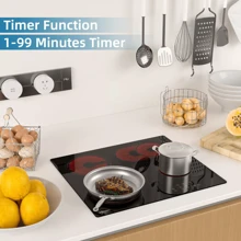 IsEasy Placa vitrocerámica de 4 placas autosuficiente Horno empotrado de 60 cm control táctil autosuficiente - 4 platos - Ver 5