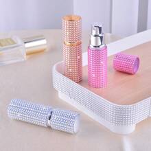 1pc 10ml Diamond Studded Empty Refillable Bottle, Portable Travelsize For Cosmetics, Perfume, Liquid