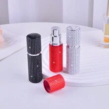 1pc 10ml Diamond Studded Empty Refillable Bottle, Portable Travelsize For Cosmetics, Perfume, Liquid