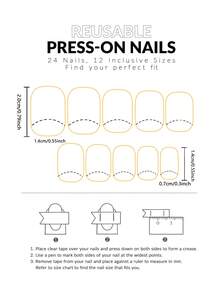 24 片短方形按压式雪花圣诞辣妹假指甲，含 1 瓶指甲胶和 1 把指甲锉，适合女性佩戴，3D 派对按压式假指甲 - 彩色 - 查看 5