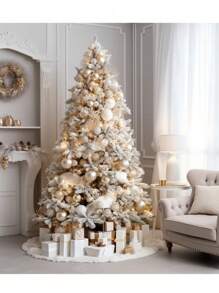 1 pieza Falda esponjosa para árbol de Navidad, falda de tela blanca, fiesta de Navidad alegre, decoración de árbol de Navidad, mejor regalo de cumpleaños, decoración del hogar, decoraciones navideñas, decoración de habitación, decoraciones navideñas de invierno, regalos de Navidad, decoración navideña - Blanco - Ver 2