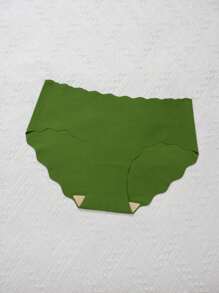 12 件/包 - 极简主义丝绸般顺滑裸感透气纯色印花三角内裤，舒适亲肤面料，快干波浪下摆 - 彩色 - 查看 4