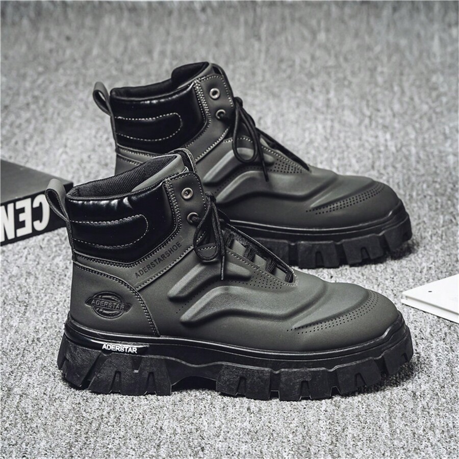 2024 New Men Boots, Fashion British Style Waterproof HighTop Thick