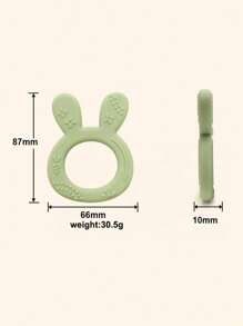 1pc Rabbit Teether Toy Baby Silicone Teether Ring Easy-To-Hold Soothing Sore Gums For Teething Chewing - Multicolor - View 2