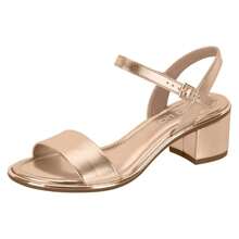 Women's Sandal With Block Heel, Low Comfort, Rose Gold Metallic, Beira Rio - 玫瑰金 - 查看 2