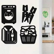 1 Piece Black Rustic Metal Laundry Sign For An Attractive Decor. Unique Rustic Laundry Sign: Home Wall Decor. Metal Wall Decor For Laundry Room - Black - View 1