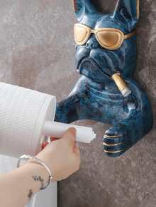 1 cái Giá để khăn giấy thiết kế hình chú chó thời trang, đựng khăn giấy phòng tắm không cần khoan, trang trí nhà cửa - Nhiều màu - Xem 6