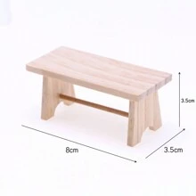 1pc Miniature Wooden Coffee Table For Dollhouse, Outdoor Camping Scene Photography Prop, Furniture Model Decor