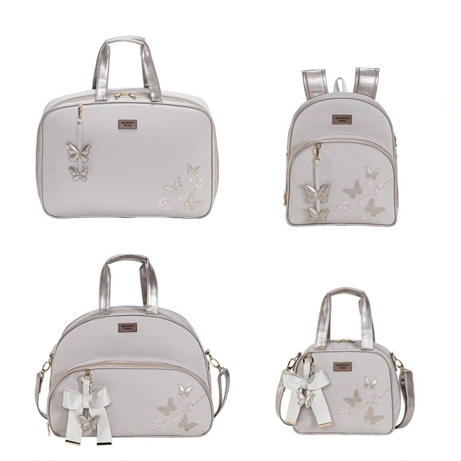 Batistela Baby Butterfly Maternity Bag And Backpack - 乾枯玫瑰色 - 查看 1
