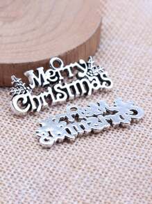 10pcs Merry Christmas Charms, Zinc Alloy Pendant For DIY Jewelry Making, Necklace, Bracelet, And Earring Craft Accessories,Festive Seasonal Ornaments, No Electricity Needed, Christmas Hanging Decorations, Christmas Decor Home Decor Christmas Decorations Room Decor Winter Christmas Decorations Home Christmas Gifts Christmas Decor - Multicolor - View 8