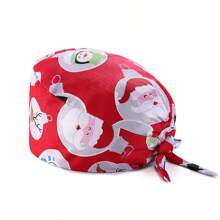 1 pezzo Cappello da infermiera in poliestere stampato, berretto da lavoro per costume e rappresentazione, regolabile e traspirante, adatto per medici pediatrici, adatto per Ognissanti e Natale, unisex