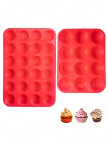 1pc/2pcs/3pcs/5pcs 12/24 Cups Nonstick Silicone Muffin Pan Silicone Baking Mold For Pastry Cupcake Cake Tart Bread Brownie