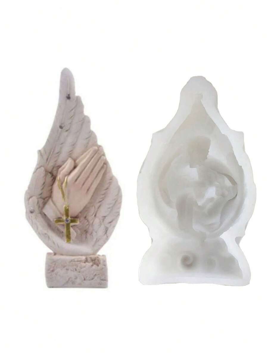 1 Khuôn nến thơm hình gia đình thiên thần bằng silicon DIY Khuôn trang trí nghệ thuật bằng nhựa thạch cao - Đôi Cánh Thiên Thần Trẻ Em G-913 1 cái - Xem 1