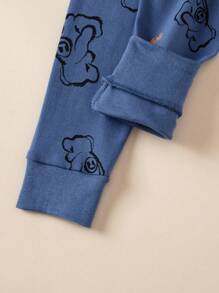 Conjunto de pijama con estampado de letras para niños preadolescentes, ropa de dormir cálida para niños mayores, primavera y otoño