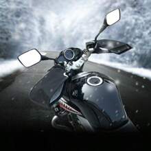 2 件冬季防风手套，加厚保暖车把手套，适用于户外摩托车骑行、雪地车 - 黑色 - 查看 1