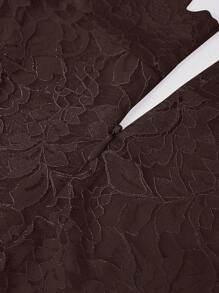 情人节喇叭袖蕾丝鱼尾连衣裙，女士哥特性感圣诞服装#浓缩咖啡棕#棕色针织衫