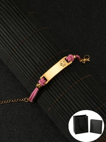 1 pieza/Personalizable Colgante en forma de corazón y luna con nombre de niños y fecha, pulsera con letra hueca personalizable, el mejor regalo personalizado para de bebé, vuelta al colegio, ideas de regalo de invierno para niño o niña, Día de San Valentín - Dorado - Ver 9