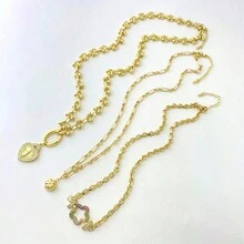 1PC Thiết kế nhiều lớp Cánh hoa mận Mặt dây chuyền tôn giáo Đức Mẹ Đồng Trinh Mary Trang sức - Vàng - Xem 11