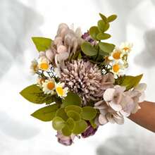 Bouquet Of Daisies Carnations Artificial Foliage Decoration - 紫色 - 查看 2