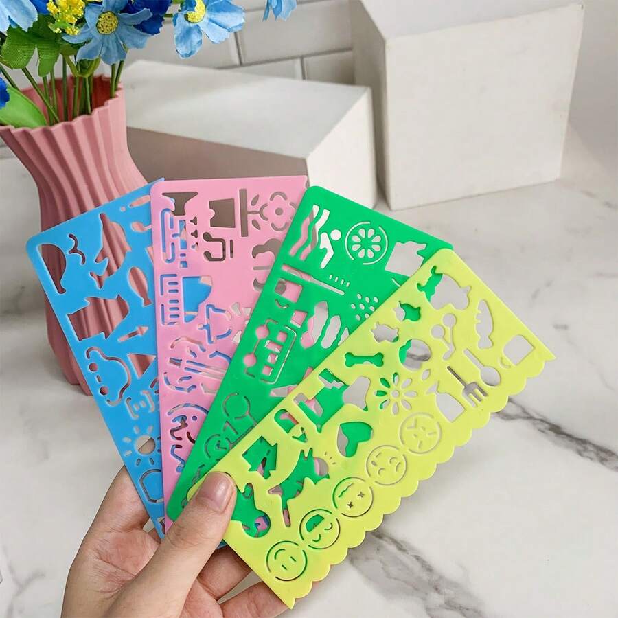 Randomly Shipped 4pcs Mandala Stencils For Painting - Multicolor - View 1