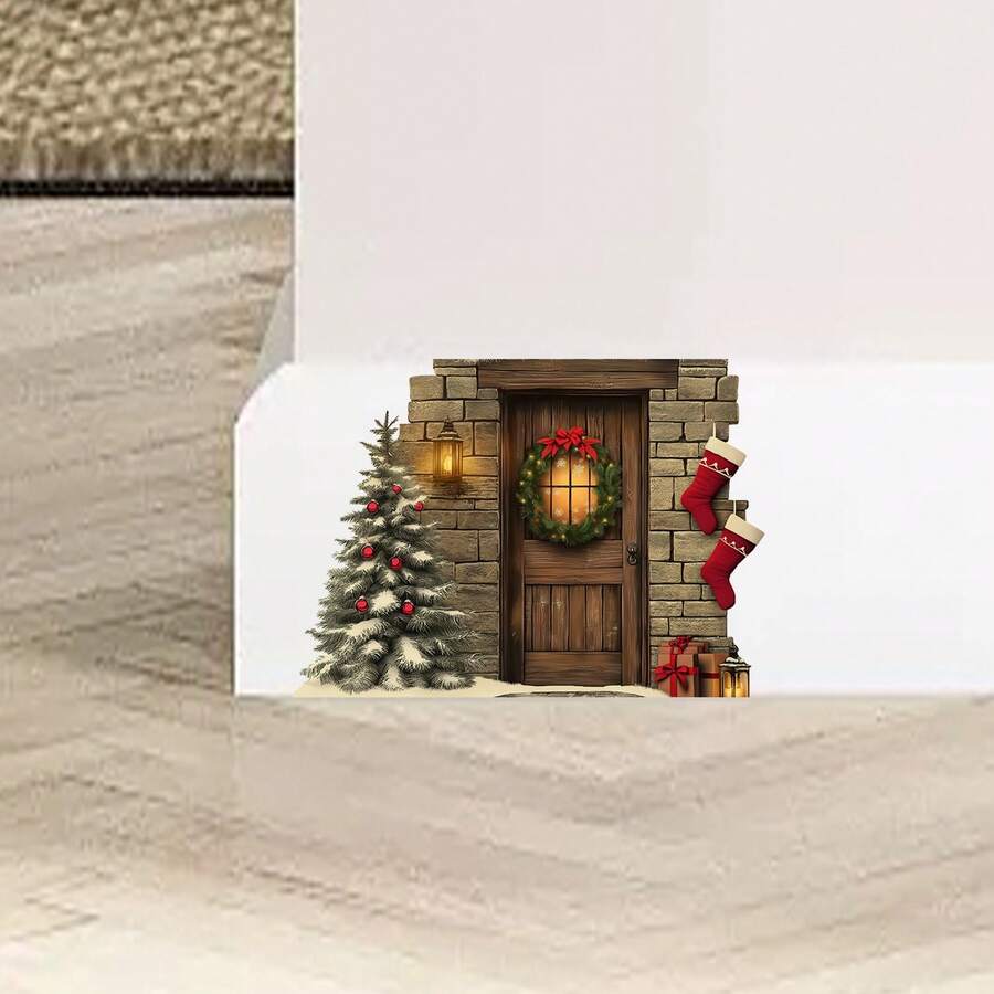 1PC 3D Vinyl Merry Christmas Wall Art Magic Wall Decal Colorful