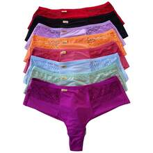 KIT Plus Size Panties Double String Wide Side Comfort Lingerie Women's Clothing Cheap - 彩色 - 查看 8