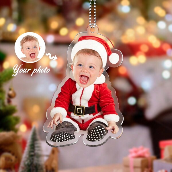 1pc Custom Acrylic Photo Car Hangings - Personalized Santa Designs, Unique Gift Ideas, Perfect Decoration Gifts, Gifts For The Family, Valentine Day, Valentine Day Decor Birthday Graduation