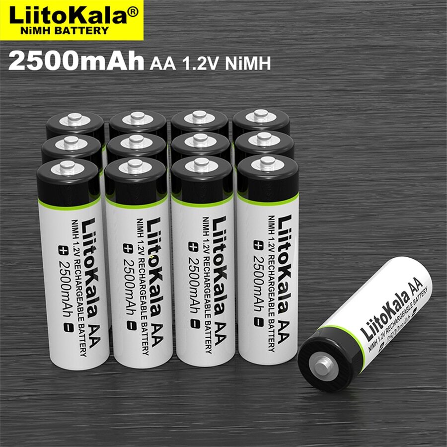 LiitoKala 20PCS Liitokala 1.2V AA 2500mAh NiMH Rechargeable Battery