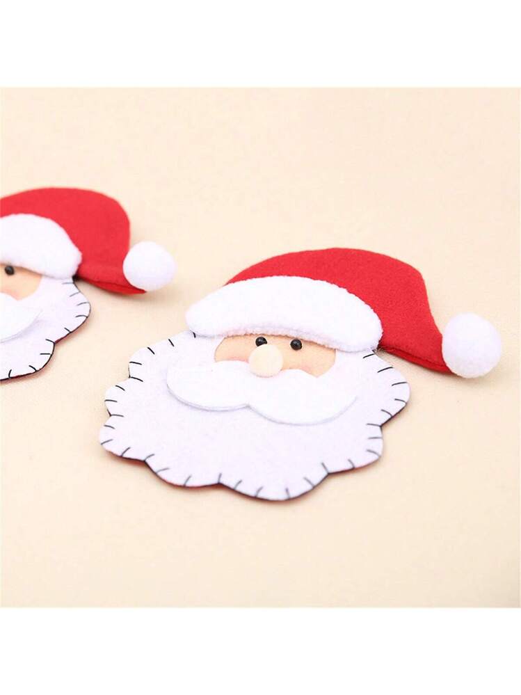Hillylolly Kerst bestektas, 6 stuks kerstbestekzakjes, bestektas, kerstdecoratie, bestek, bestekhouder, tafeldecoratie, voor mes, vork, lepel, bestek