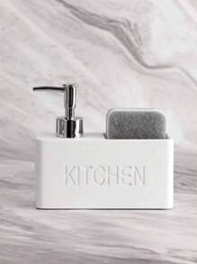 1 件 200 毫升优雅液体皂液器，带海绵、字母设计和泵瓶，适用于厨房和浴室家居浴室装饰夏季 - 黑色 - 查看 1