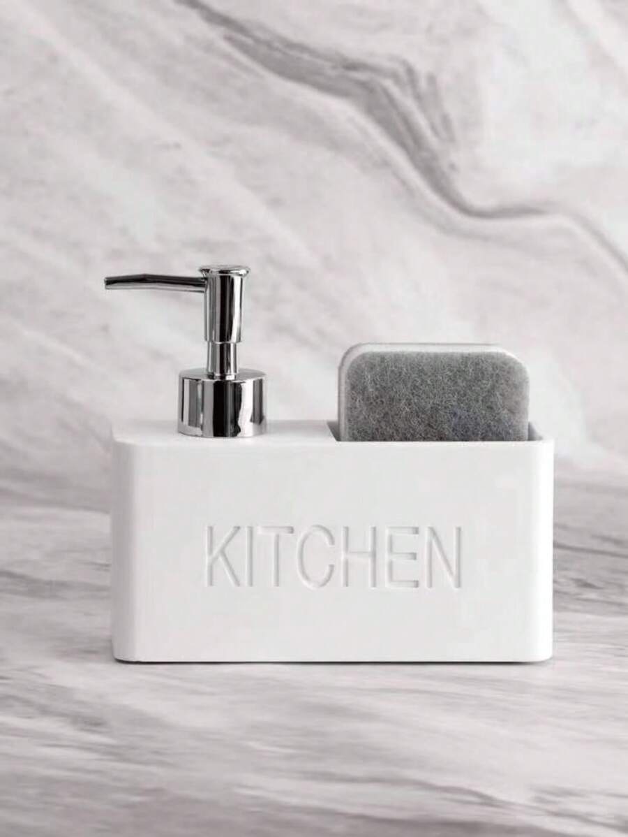 1 件 200 毫升优雅液体皂液器，带海绵、字母设计和泵瓶，适用于厨房和浴室家居浴室装饰夏季 - 黑色 - 查看 1
