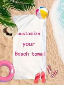 Customized Beach Towel - Personalized Pattern Printing Service, Beach Towel With Custom Logo Digital Printing, Large Rectangular Thick Towel