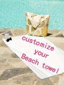 Customized Beach Towel - Personalized Pattern Printing Service, Beach Towel With Custom Logo Digital Printing, Large Rectangular Thick Towel
