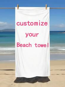 Customized Beach Towel - Personalized Pattern Printing Service, Beach Towel With Custom Logo Digital Printing, Large Rectangular Thick Towel