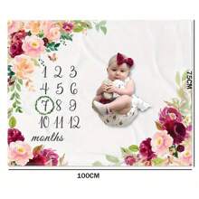 Manta de hito con diseño de flor de franela suave para fotografía de recién nacidos, manta multifuncional como regalo para baby shower, decoraciones para baby shower y familia, regalo para baby shower y Pascua, para niñas/niños