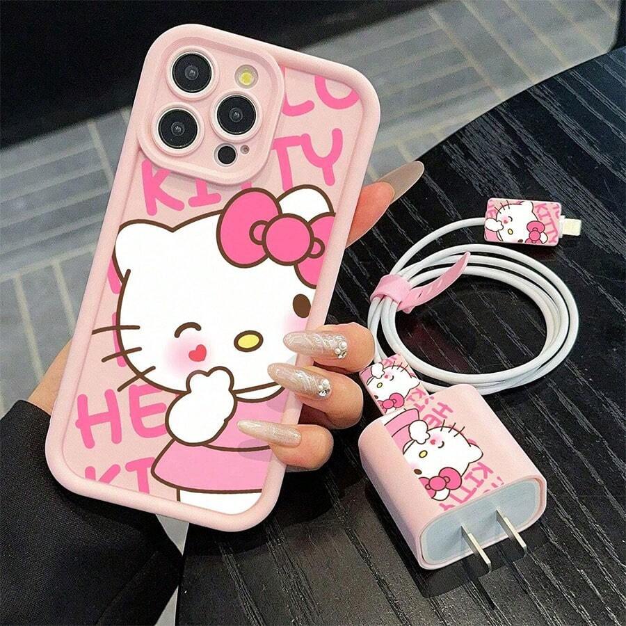 Etui na telefon Apple Cute 1 szt. Zmień etui na telefon, zmień nastrój, zacznij od nowego KT Anti-Fall 16/15promax/14/13/12/11Nadaje się do uprawiania sportu, wspinaczki, na zewnątrz i na kemping