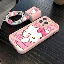 Etui na telefon Apple Cute 1 szt. Zmień etui na telefon, zmień nastrój, zacznij od nowego KT Anti-Fall 16/15promax/14/13/12/11Nadaje się do uprawiania sportu, wspinaczki, na zewnątrz i na kemping