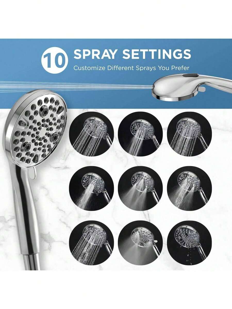 Dual Handheld Shower Head Combo, 2In1 Rain Shower Heads System 8 Inch