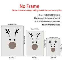 3pcs/Set ​Poster For | Decoration | Wallpapers | Mural | Reindeer Merry HoHoHo| Time Advent, Wall Canvas Decor, Ideal Gifts For Hallway Bedrooms And Living Room Home Decor Christmas Decorations Room Decor Christmas - Multicolor - View 2