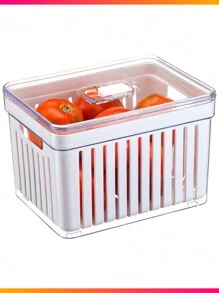 Kit 4 Acrylic Refrigerator Organizer With Lid Clear Fresh 3.8L With Basket Washing Food Fruit Salads Vegetables Beautiful Kitchen With Vent Mobile Refrigerator Reinforced Cabinet - 2 ngăn đựng tủ lạnh - Xem 2