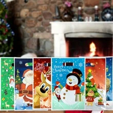 30/60 件圣诞塑料礼品袋、驯鹿雪人糖果袋、圣诞派对礼品袋、雪花熊圣诞树雪橇圣诞老人设计、适合朋友生日派对或学校促销派对、时尚礼品袋、万圣节、万圣节装饰 - 彩色 - 查看 3