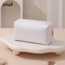 1pc Solid Color Simple Travel Makeup Bag, Wash Bag, Makeup Storage Bag, Travel Daily Fashion Hand Bag, Travel Supplies Storage Bag, Makeup Tools, PU Leather, Travel Accessories Makeup Brush Storage, Portable Travel Wash Bag, A Great Gift Bags, Makeup Bag, Organizer, Storage, Makeup Organizer, Makeup Bags, Toiletry Bag, Cosmetic Bag, Make Up Pouch Mini Pouch, Large Capacity Pouch, Gifts Christmas Gifts, Gift Ideas For Women - Multicolor - View 21