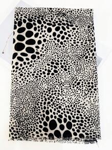 1pc Women Fashion Printed Scarf/Shawl, Suitable For Everyday Use Winter Fall - Black and White - View 3