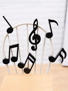 Set Of 6 Black And White Musical Note Magnets, Creative Music Note Magnetic Stickers, Fridge Magnets, High Treble Clef Magnets, Personalized Refrigerator Decoration Magnets